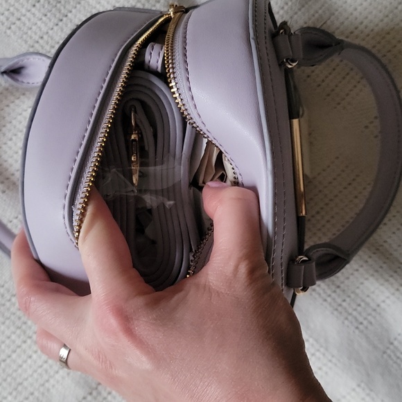 A New Day Lilac Crossbody Circular Round Box Bag Purse Clutch w R… - Picture 4 of 5